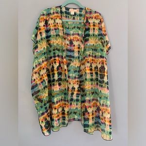 Band of Gypsies Anthropology Size S/M Kimono Blue Orange Duster Bold Pri…